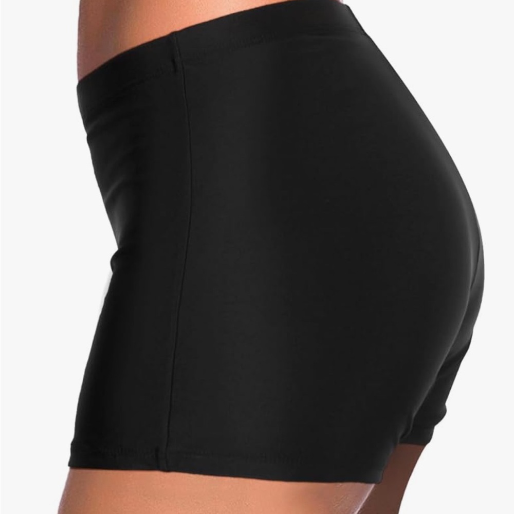 YONIQUE Black Swim Shorts Bottoms Slides L NWT - Picture 6 of 7